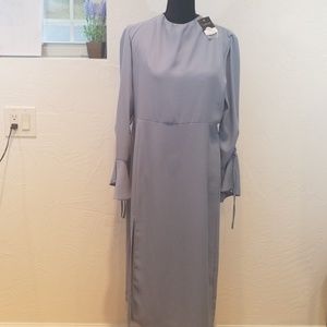 Topshop light blue long dress open back nwt